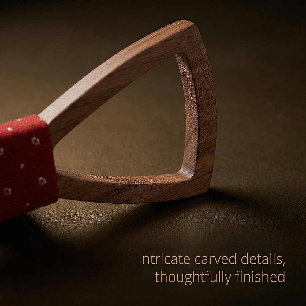 M458 M458  Open Frame Silhouette Bow Tie Set, Walnut — view 2