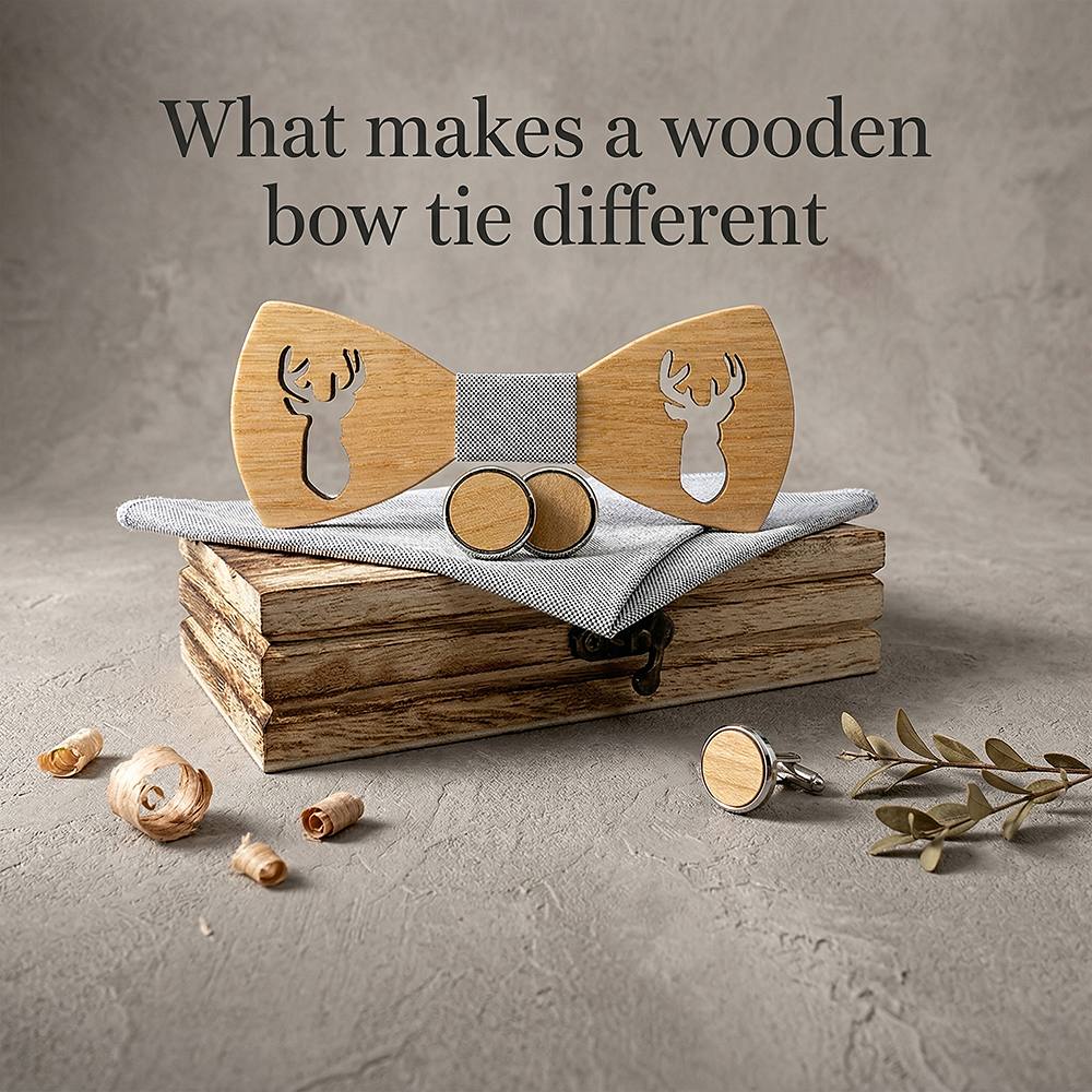 M459 M459  Deer Cutout Bow Tie Set, Maple — view 8