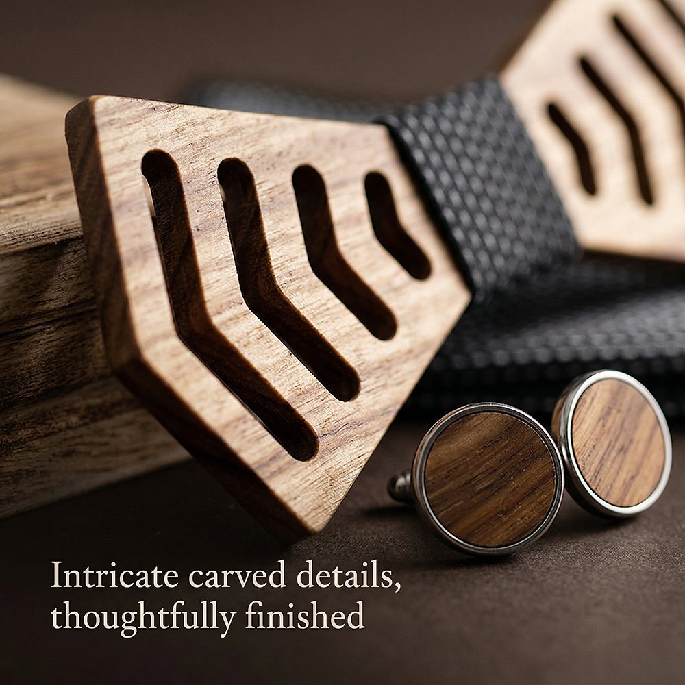 M460 M460  Chevron Arrow Bow Tie Set, Zebrawood — view 2
