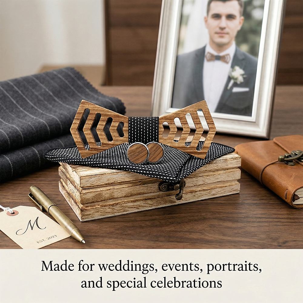 M460 M460  Chevron Arrow Bow Tie Set, Zebrawood — view 3