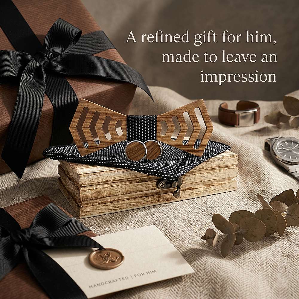 M460 M460  Chevron Arrow Bow Tie Set, Zebrawood — view 8