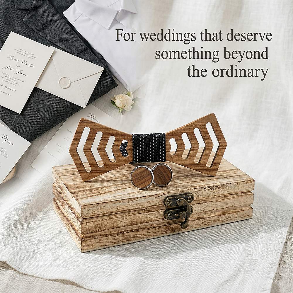M460 M460  Chevron Arrow Bow Tie Set, Zebrawood — view 9