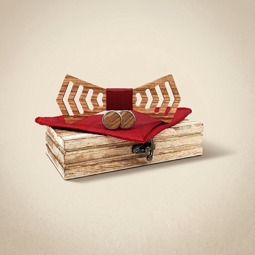M460 M460  Chevron Arrow Bow Tie Set, Zebrawood — colour C3