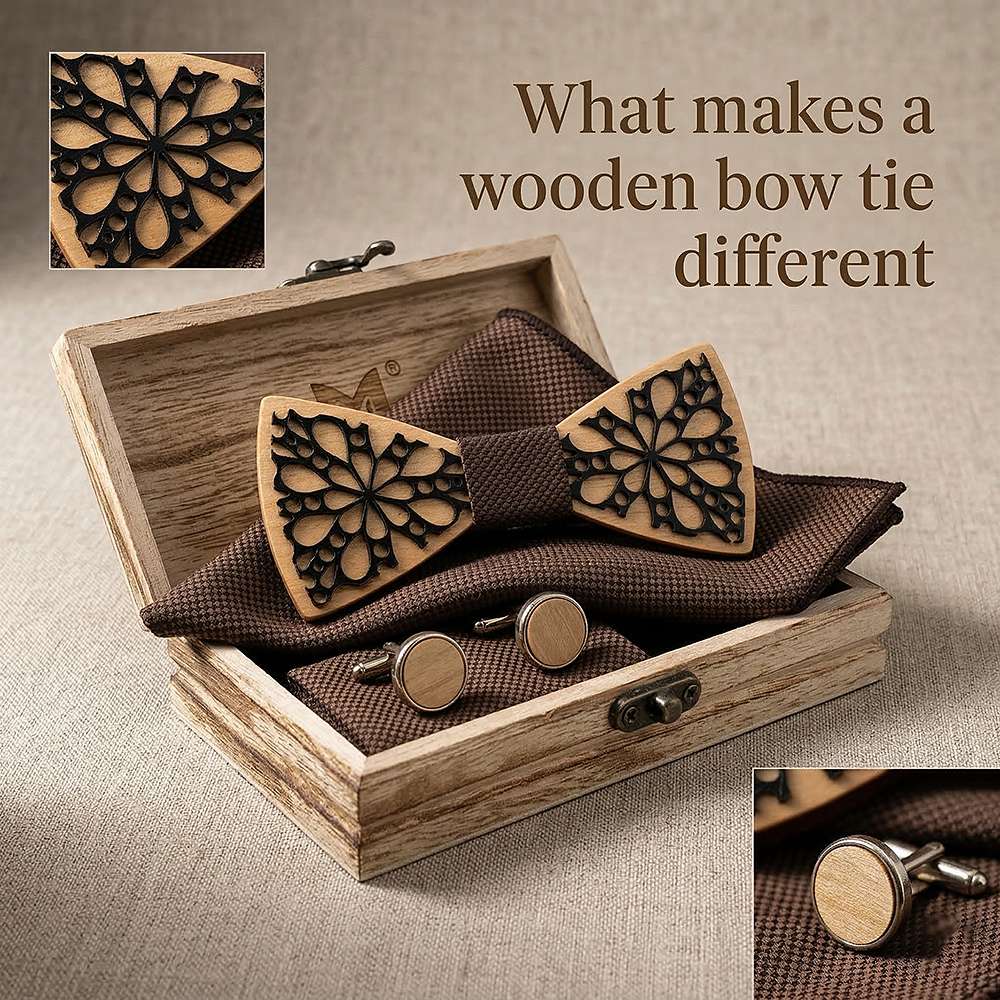 M461 M461  Floral Petal Cutout Bow Tie Set, Maple — view 7