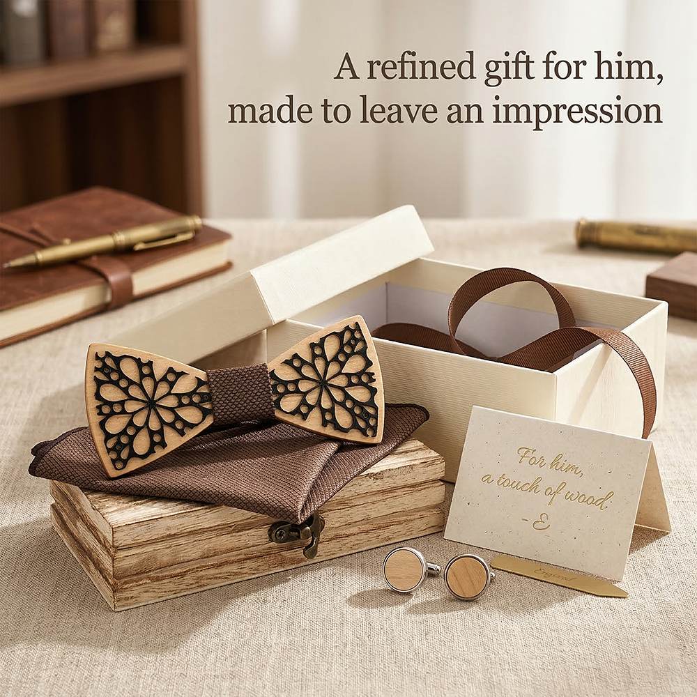 M461 M461  Floral Petal Cutout Bow Tie Set, Maple — view 8