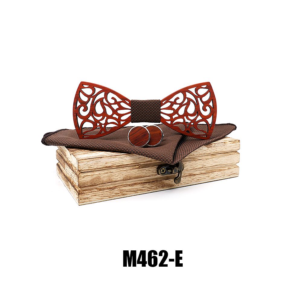 M462 M462  Baroque Cutout Bow Tie Set, Rosewood — colour E