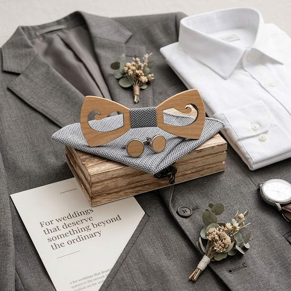 M463 M463  Mustache Cutout Bow Tie Set, Maple — view 10