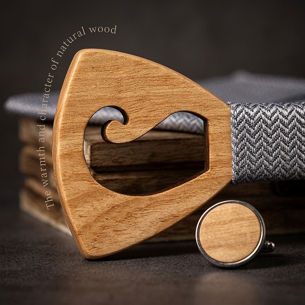 M463 M463  Mustache Cutout Bow Tie Set, Maple — view 4