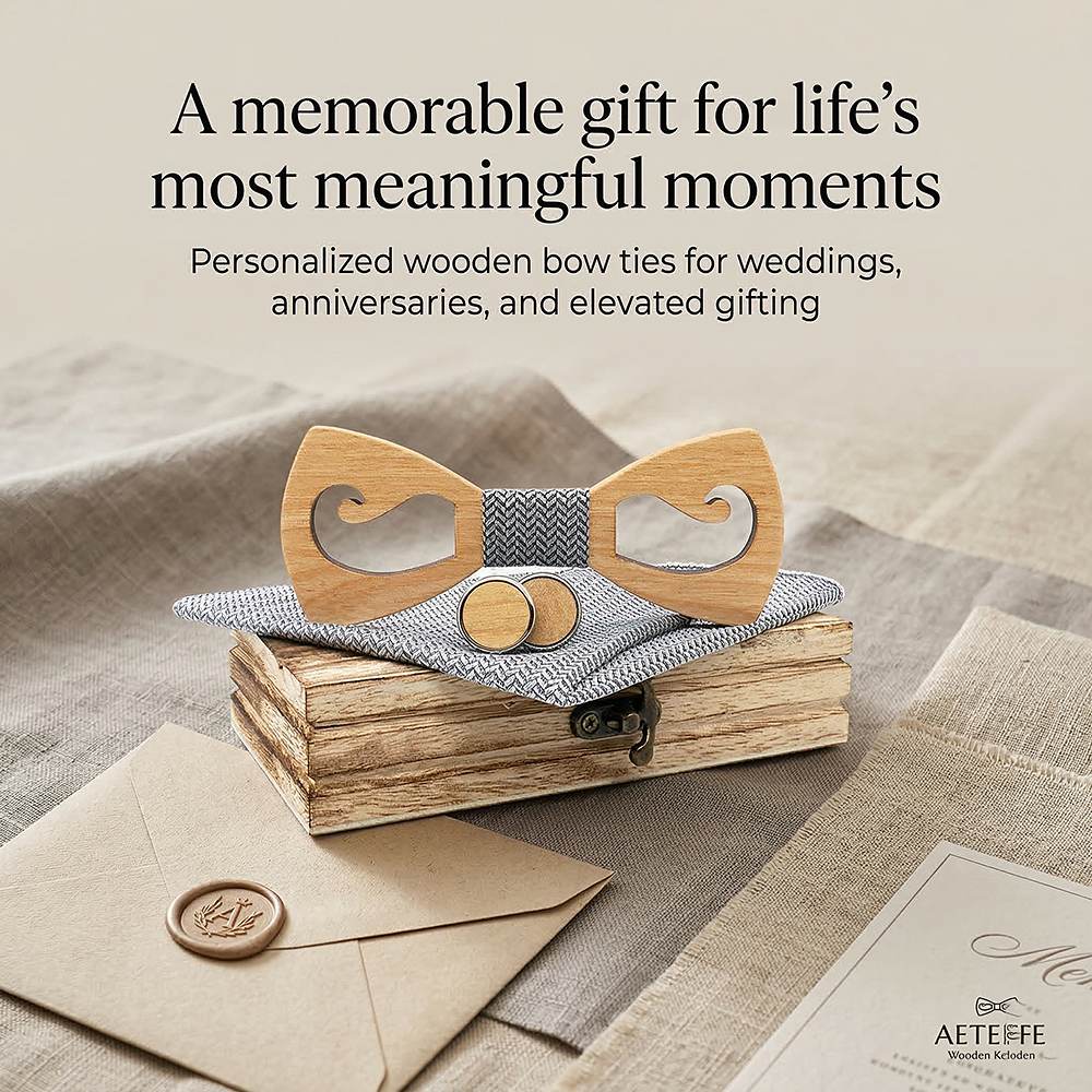 M463 M463  Mustache Cutout Bow Tie Set, Maple — view 5
