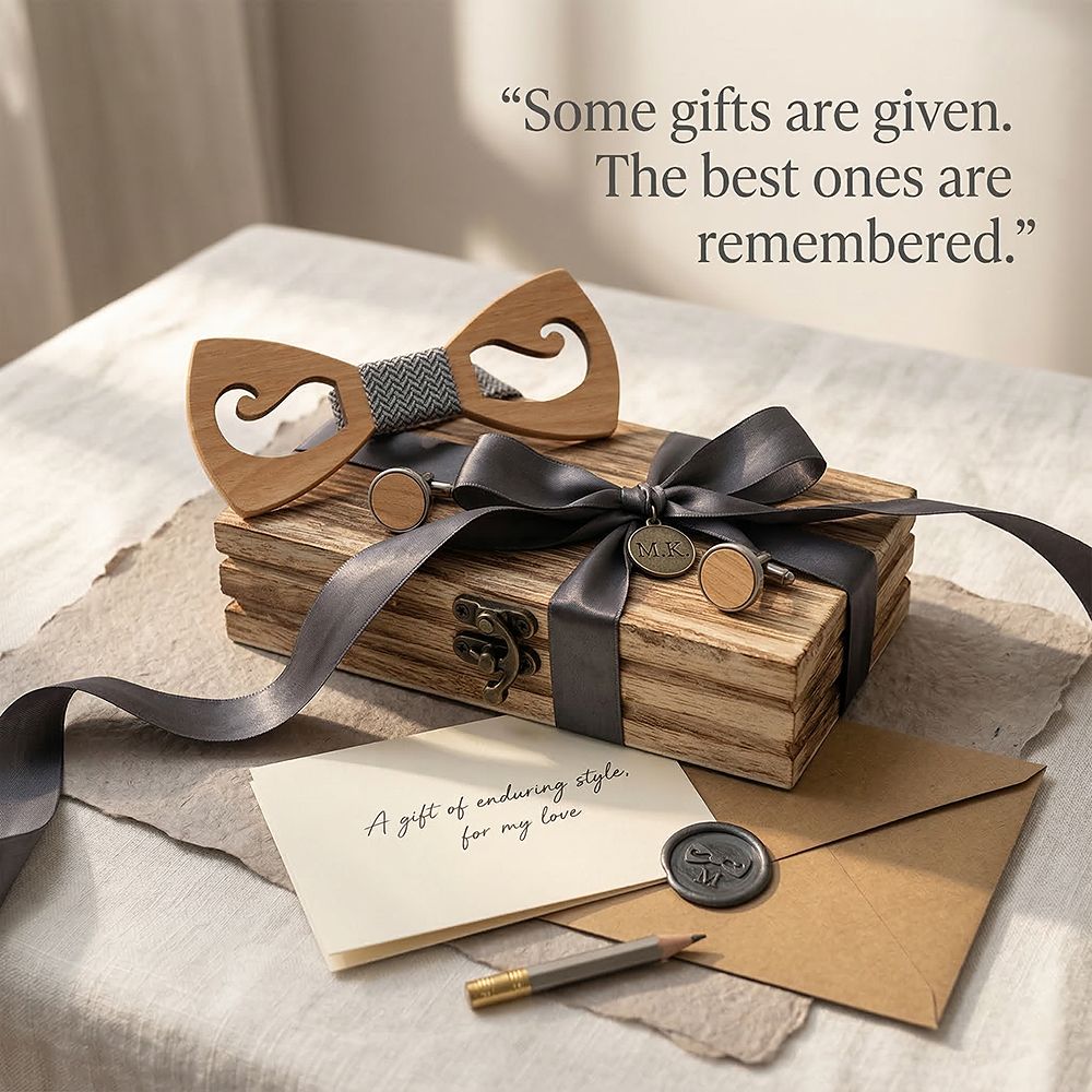 M463 M463  Mustache Cutout Bow Tie Set, Maple — view 6