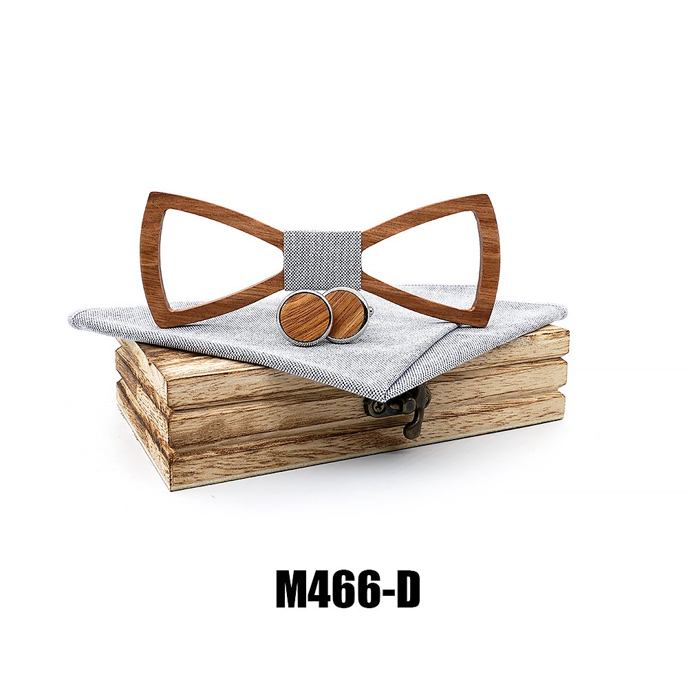 M466 M466  Open Frame Bow Tie Set, Walnut — view 4