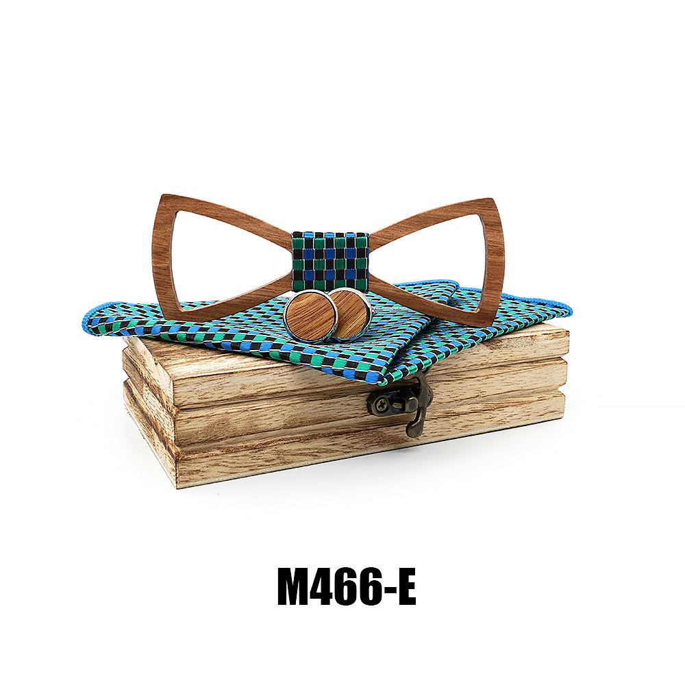 M466 M466  Open Frame Bow Tie Set, Walnut — colour E