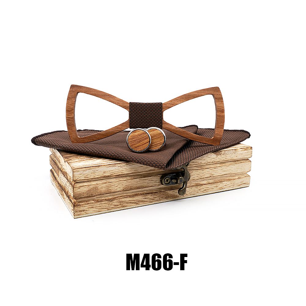 M466 M466  Open Frame Bow Tie Set, Walnut — colour F