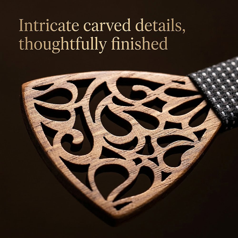 M467 M467  Vine Scroll Cutout Bow Tie Set, Zebrawood — view 2