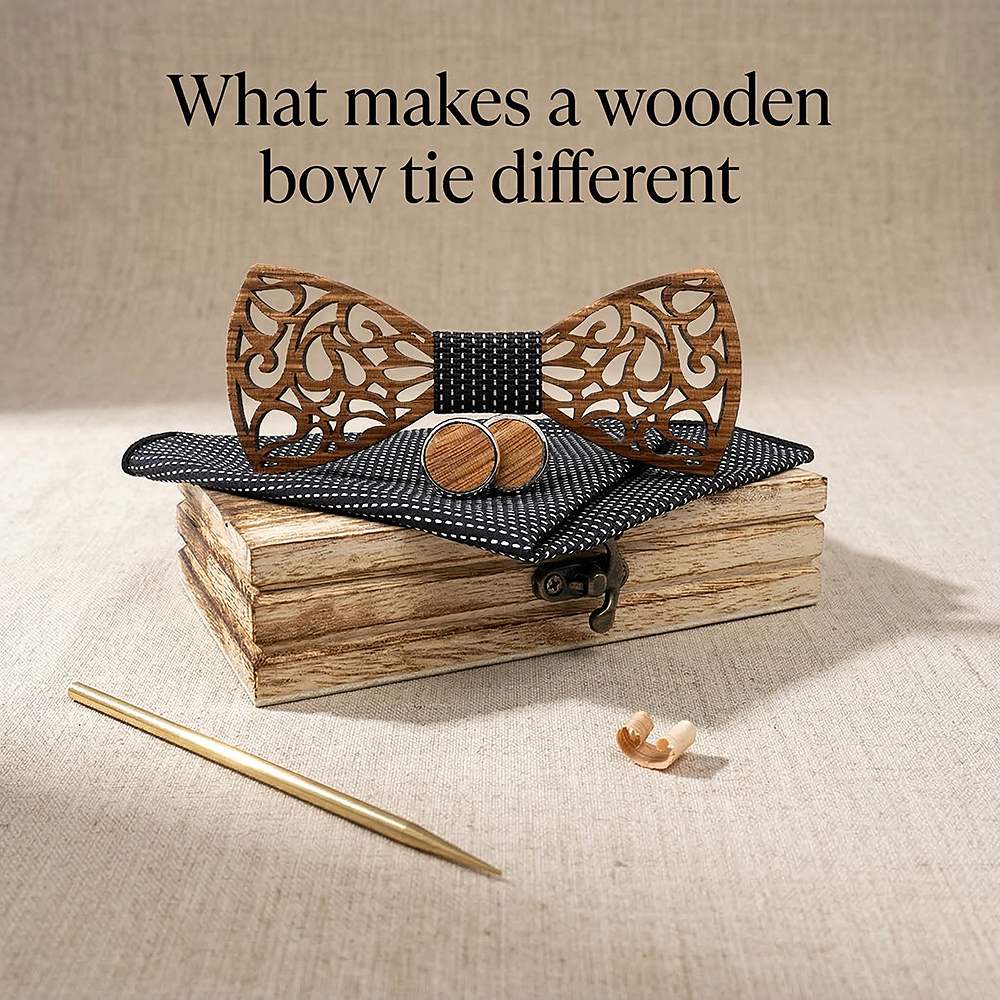 M467 M467  Vine Scroll Cutout Bow Tie Set, Zebrawood — view 8