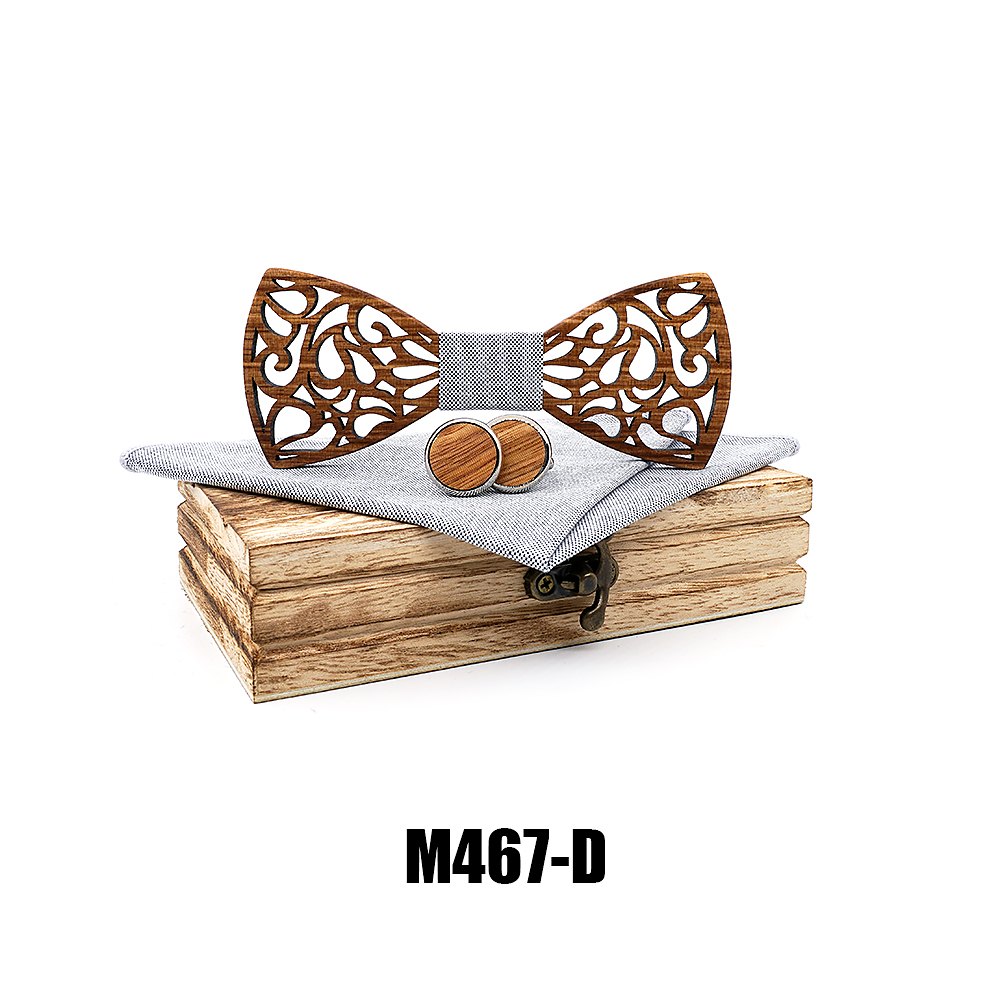 M467 M467  Vine Scroll Cutout Bow Tie Set, Zebrawood — colour D