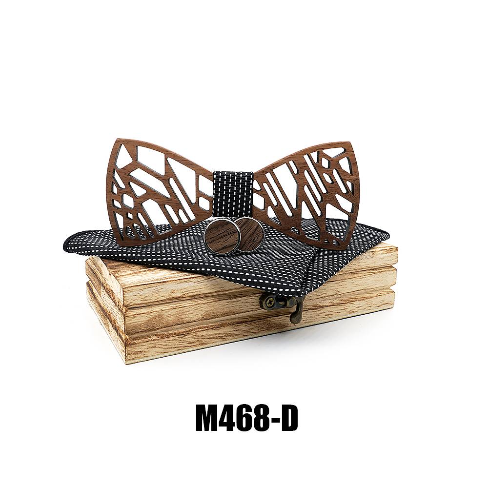M468 M468  Tree Branch Cutout Bow Tie Set, Walnut — colour D