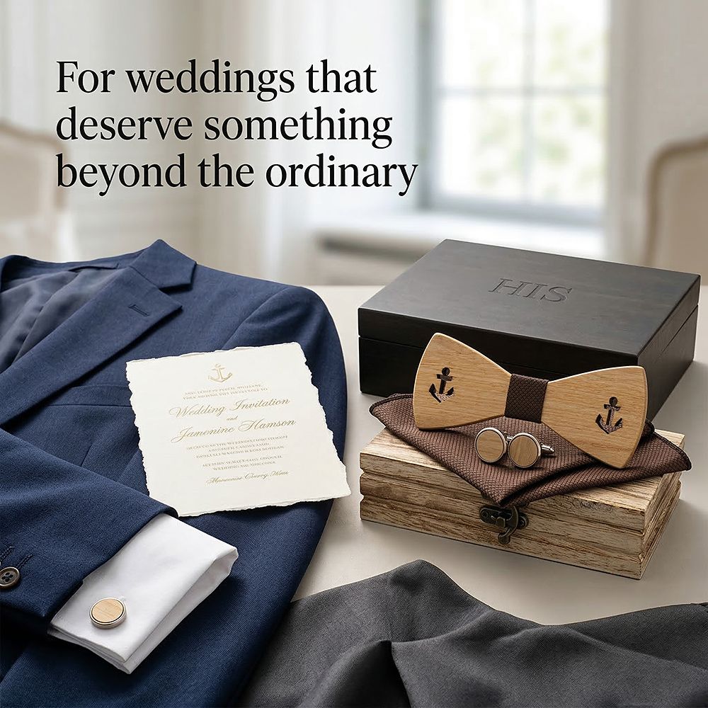 M469 M469  Anchor Cutout Bow Tie Set, Maple — view 10