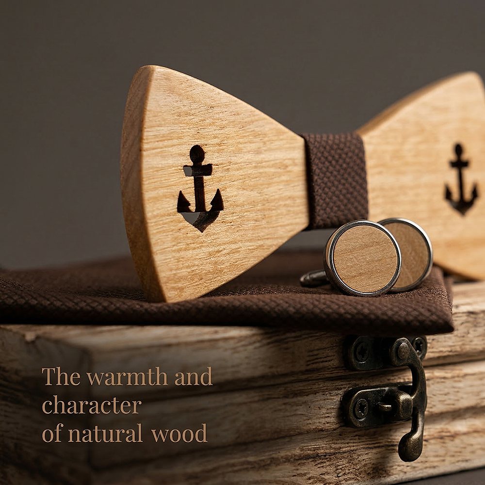 M469 M469  Anchor Cutout Bow Tie Set, Maple — view 4