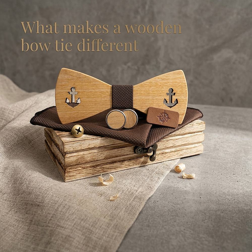 M469 M469  Anchor Cutout Bow Tie Set, Maple — view 7