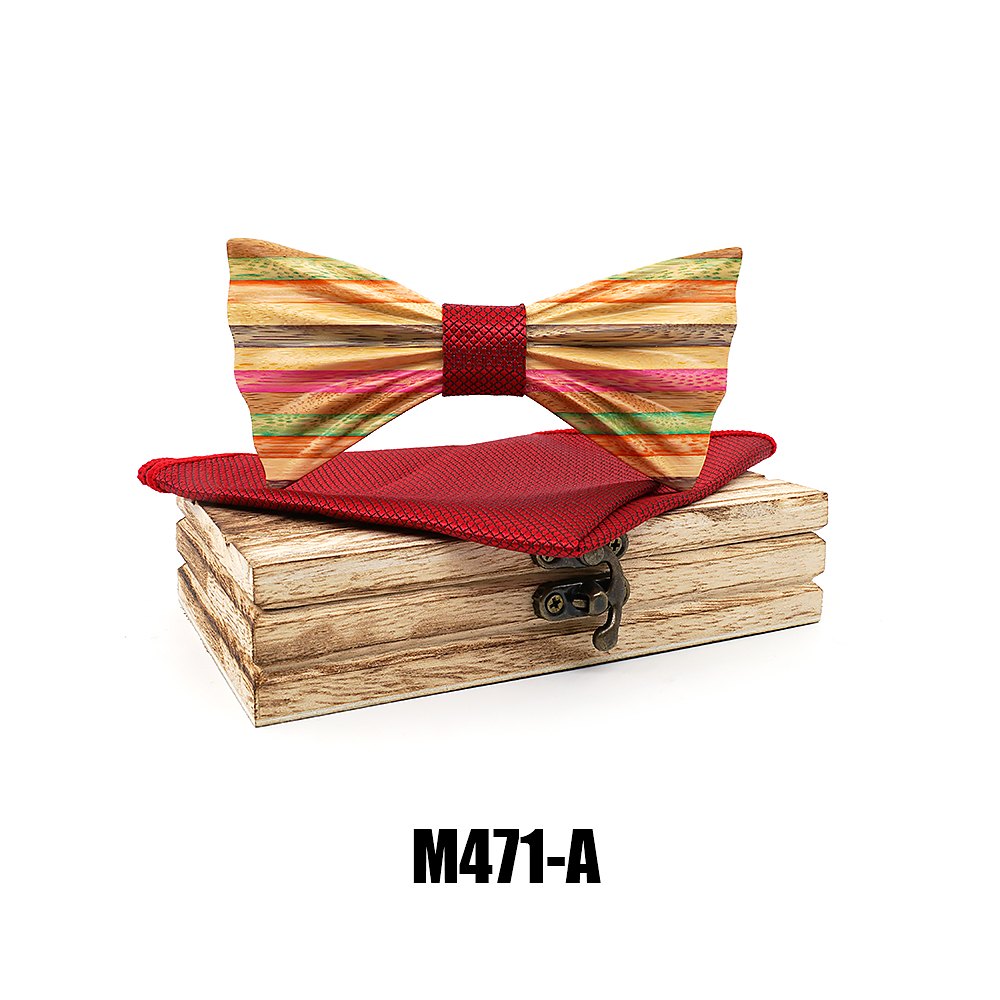 M471  Rainbow Stripe Bow Tie Set