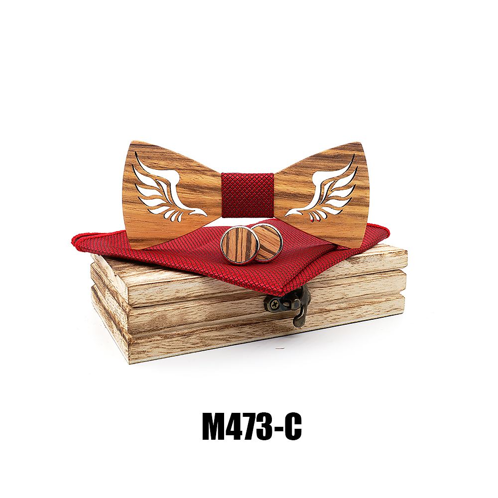 M473 M473  Angel Wing Bow Tie Set, Zebrawood — colour C
