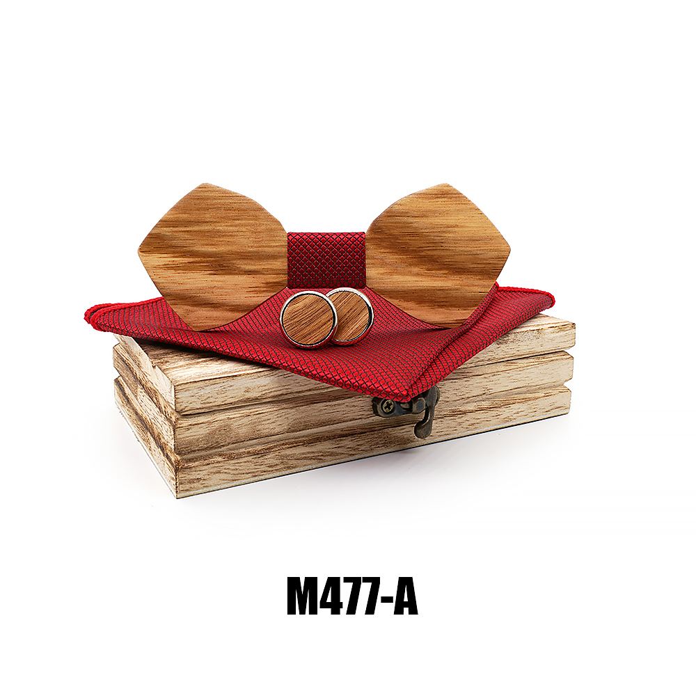 M477 M477  Solid Bow Tie Set, Zebrawood — colour A