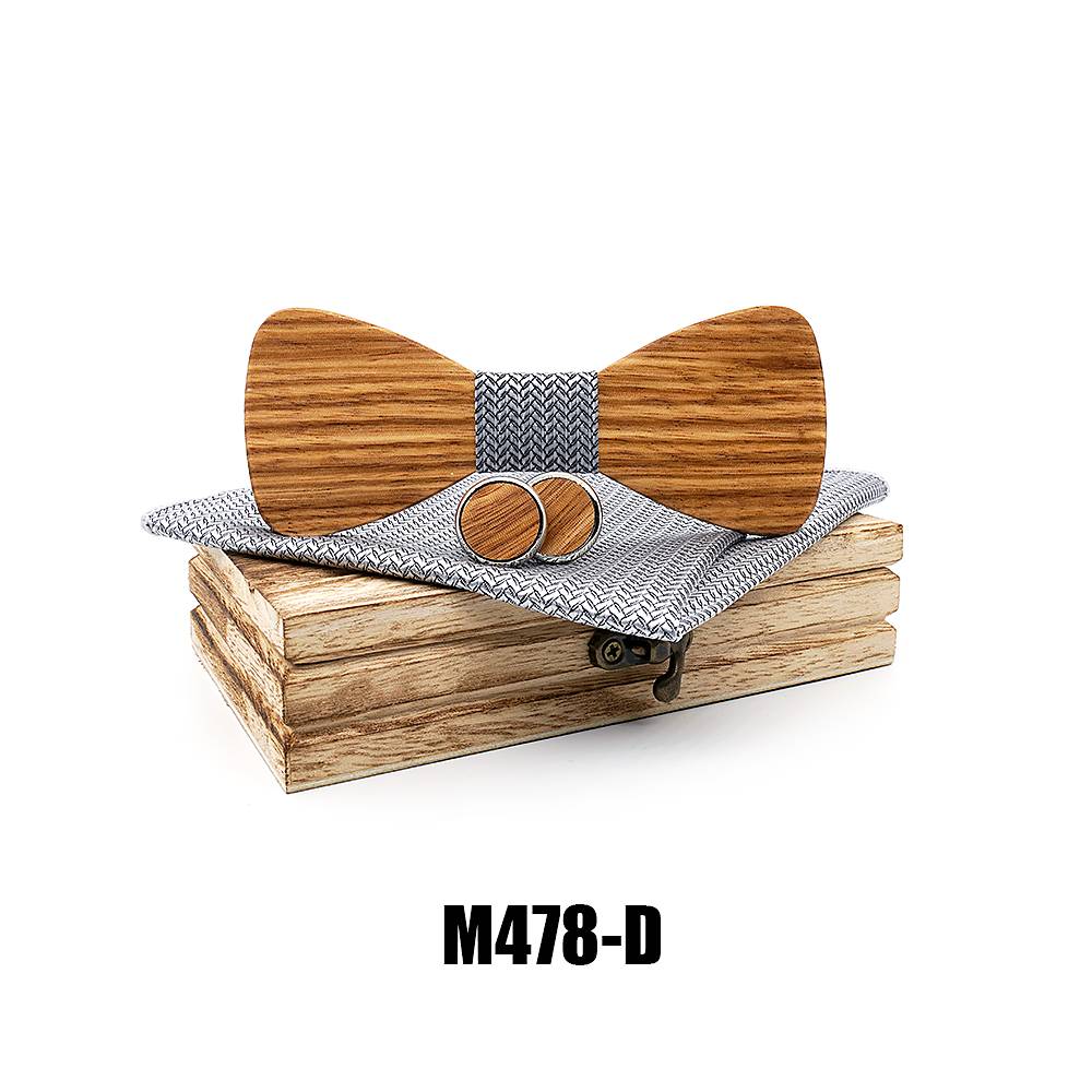 M478 M478  Classic Solid Bow Tie Set, Zebrawood — colour D
