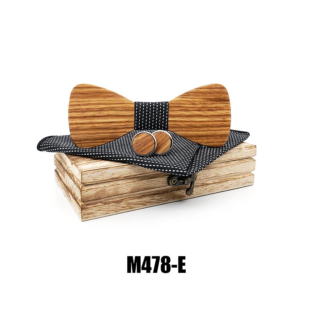 M478 M478  Classic Solid Bow Tie Set, Zebrawood — colour E