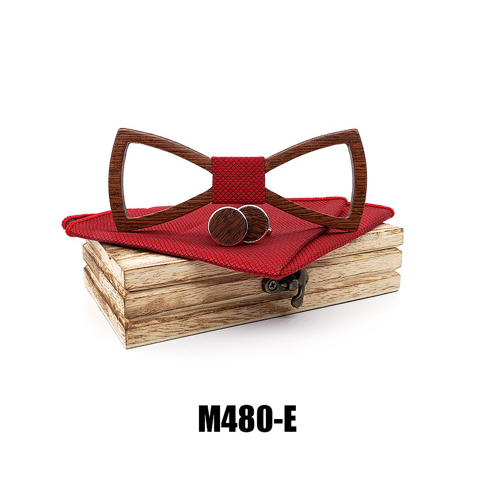 M480 M480  Perforated Dot Cutout Bow Tie Set, Walnut — colour E