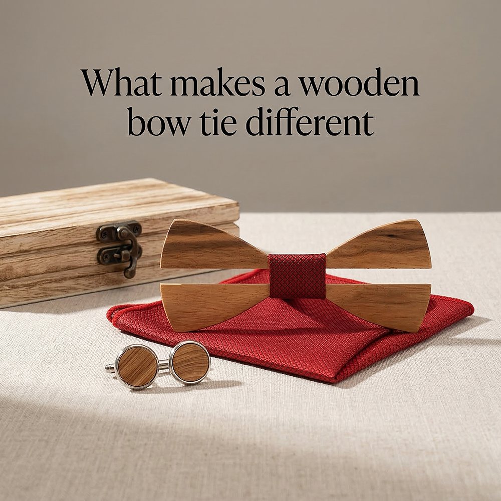 M481 M481  Two-Tone Solid Bow Tie Set, Zebrawood — view 8