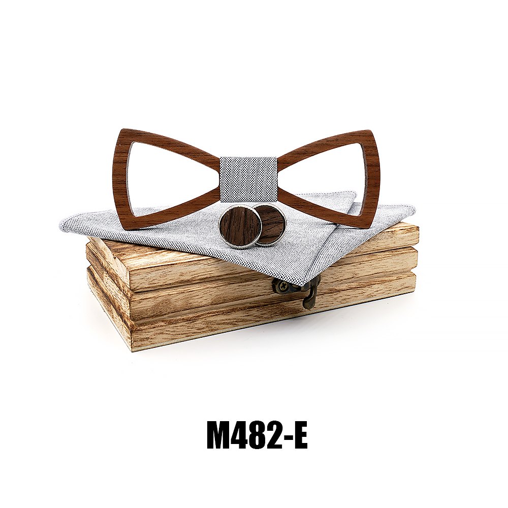 M482 M482  Slim Open Frame Bow Tie Set, Walnut — view 5