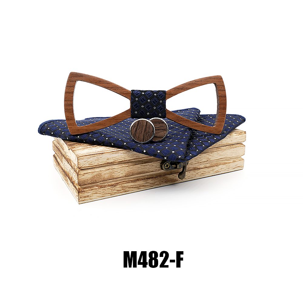 M482 M482  Slim Open Frame Bow Tie Set, Walnut — colour F