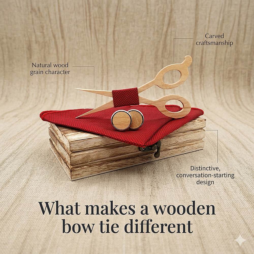 M483 M483  Scissors Design Bow Tie Set, Maple — view 7