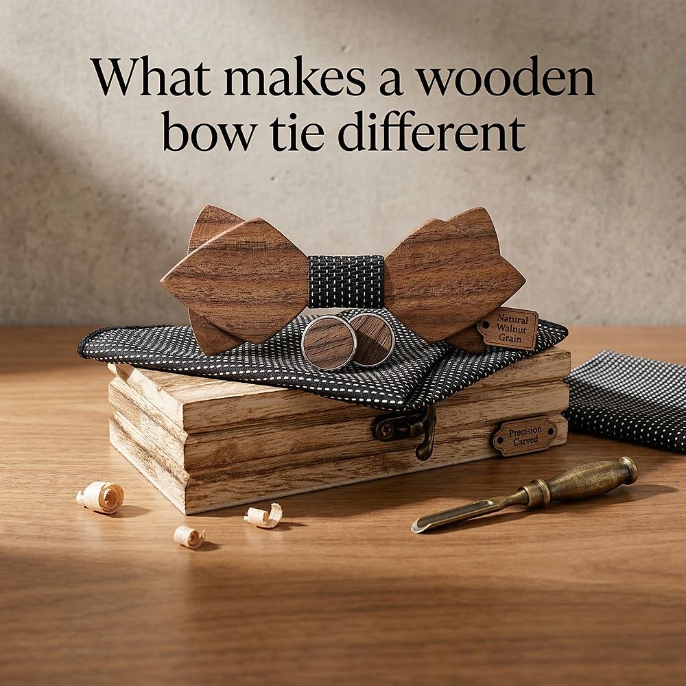 M484 M484  Sharp Diamond Bow Tie Set, Walnut — view 8