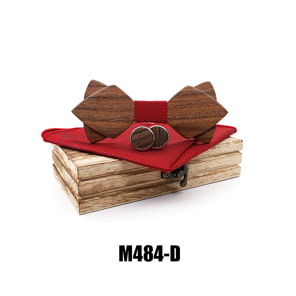 M484 M484  Sharp Diamond Bow Tie Set, Walnut — colour D