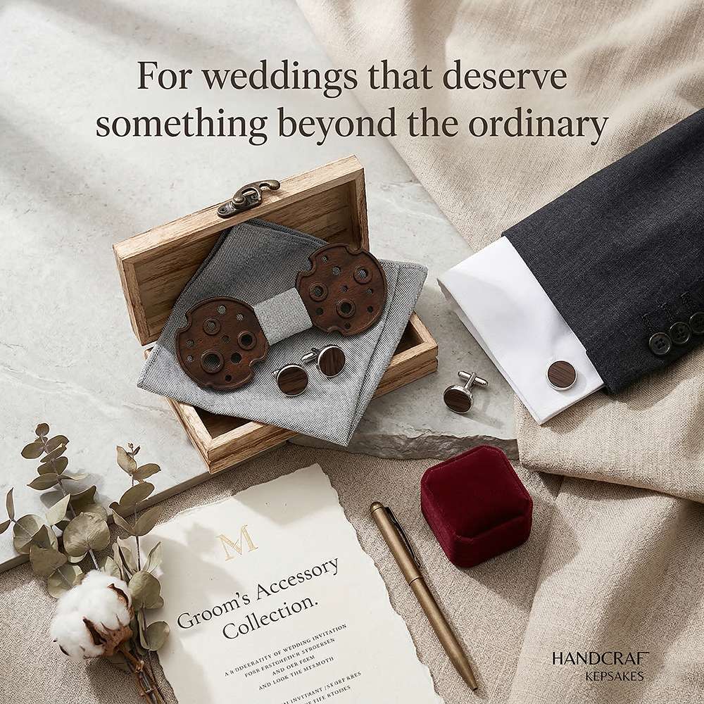 M485 M485  Camera Reel Cutout Bow Tie Set, Walnut — view 10