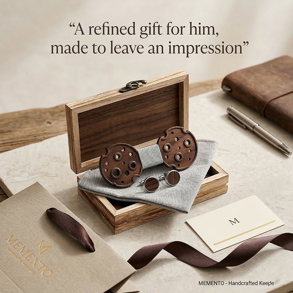 M485 M485  Camera Reel Cutout Bow Tie Set, Walnut — view 8