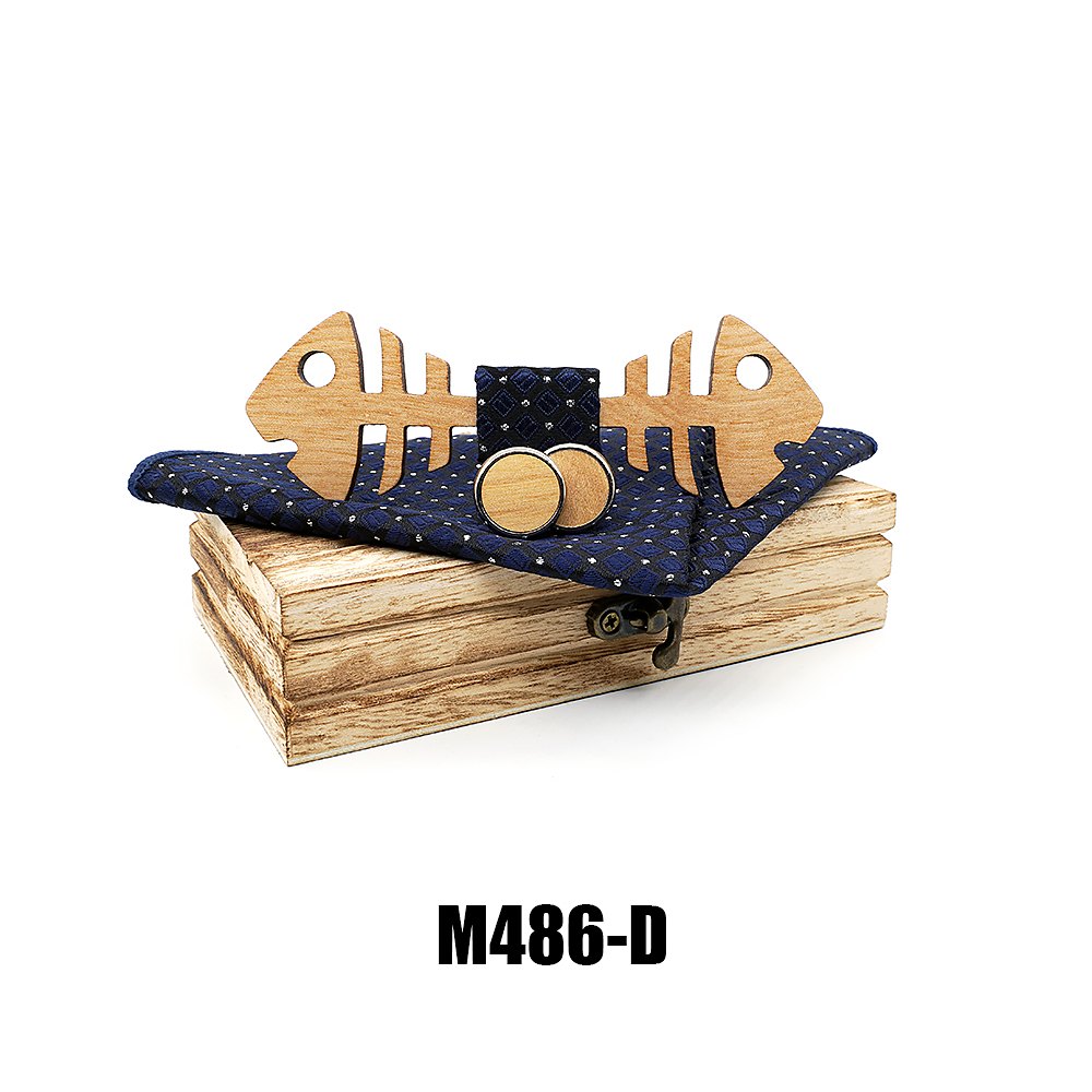 M486 M486  Fish Bone Cutout Bow Tie Set, Maple — colour D