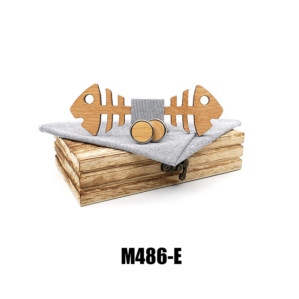 M486 M486  Fish Bone Cutout Bow Tie Set, Maple — colour E