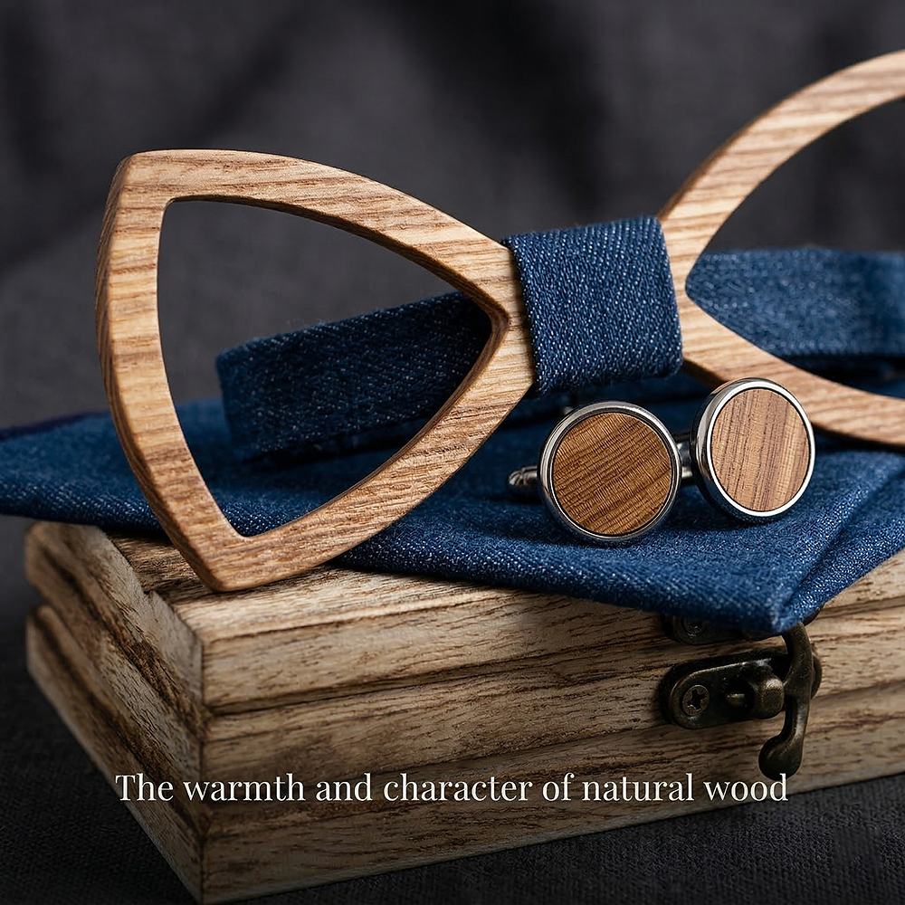 M488 M488  Open Frame Bow Tie Set, Zebrawood — view 4