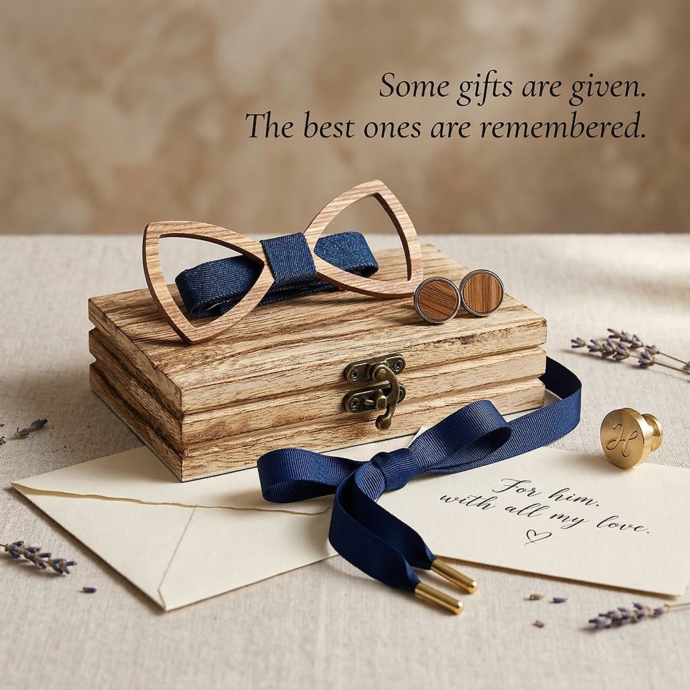 M488 M488  Open Frame Bow Tie Set, Zebrawood — view 6