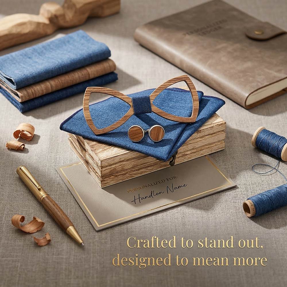 M488 M488  Open Frame Bow Tie Set, Zebrawood — view 7