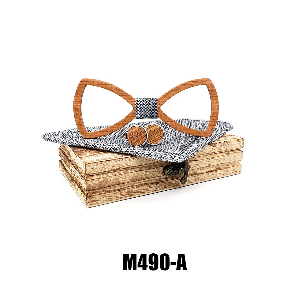 M490 M490  Open Frame Bow Tie Set, Beech — colour A