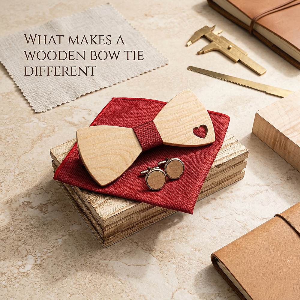 M492 M492  Heart Cutout Bow Tie Set, Maple — view 8