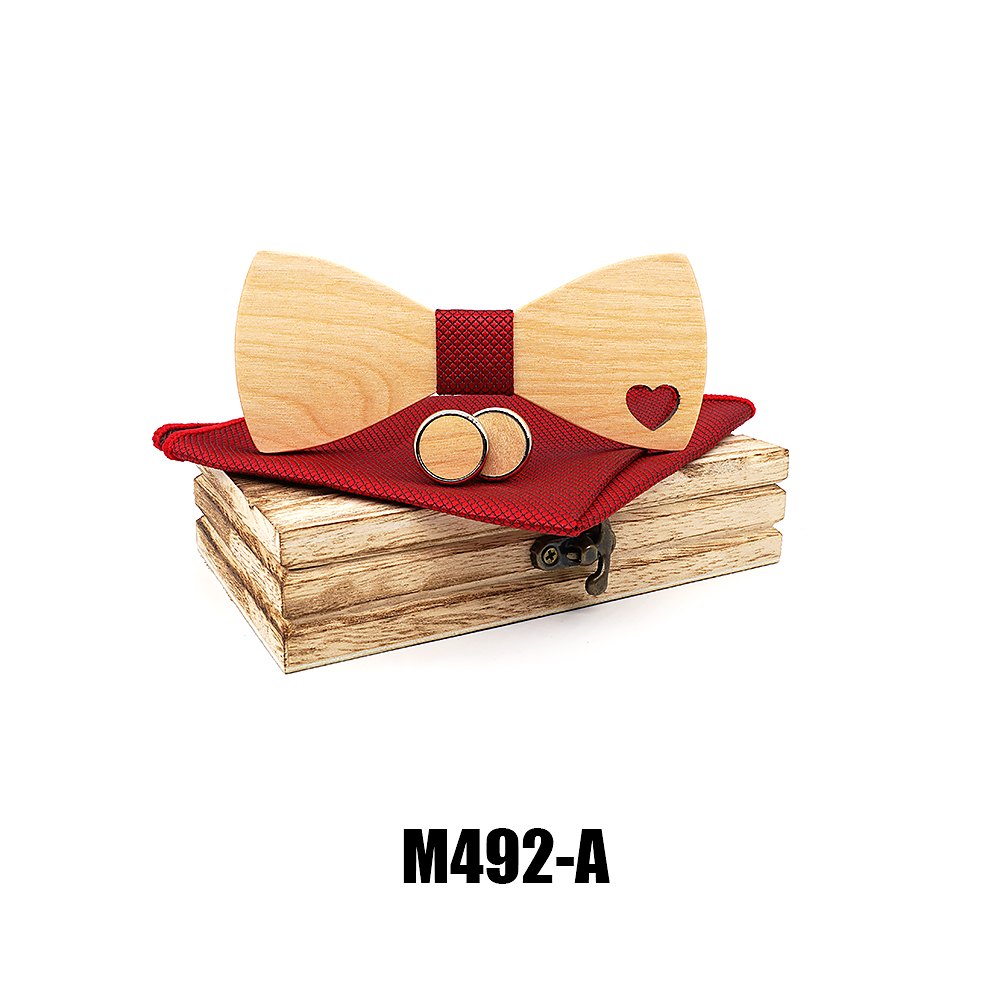 M492 M492  Heart Cutout Bow Tie Set, Maple — colour A