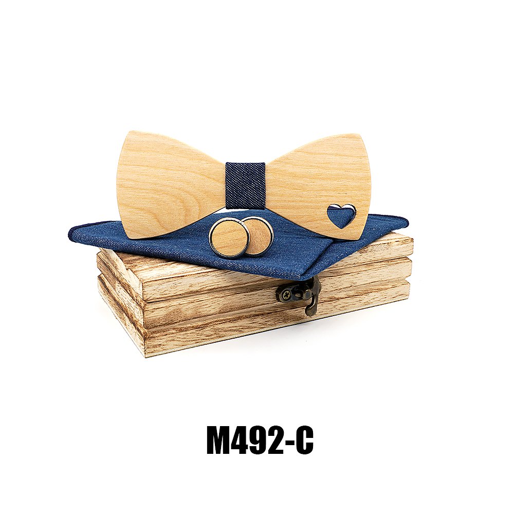 M492 M492  Heart Cutout Bow Tie Set, Maple — colour C