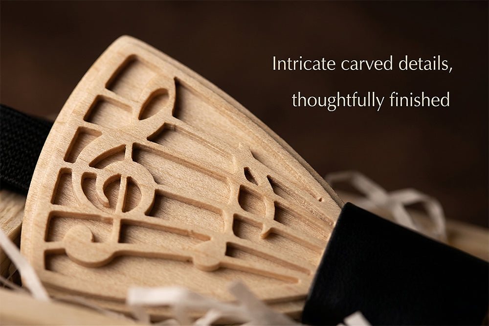 M72音符 M72音符  Musical Note Cutout Bow Tie Set, Maple — view 2