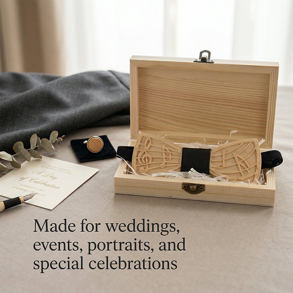 M72音符 M72音符  Musical Note Cutout Bow Tie Set, Maple — view 3