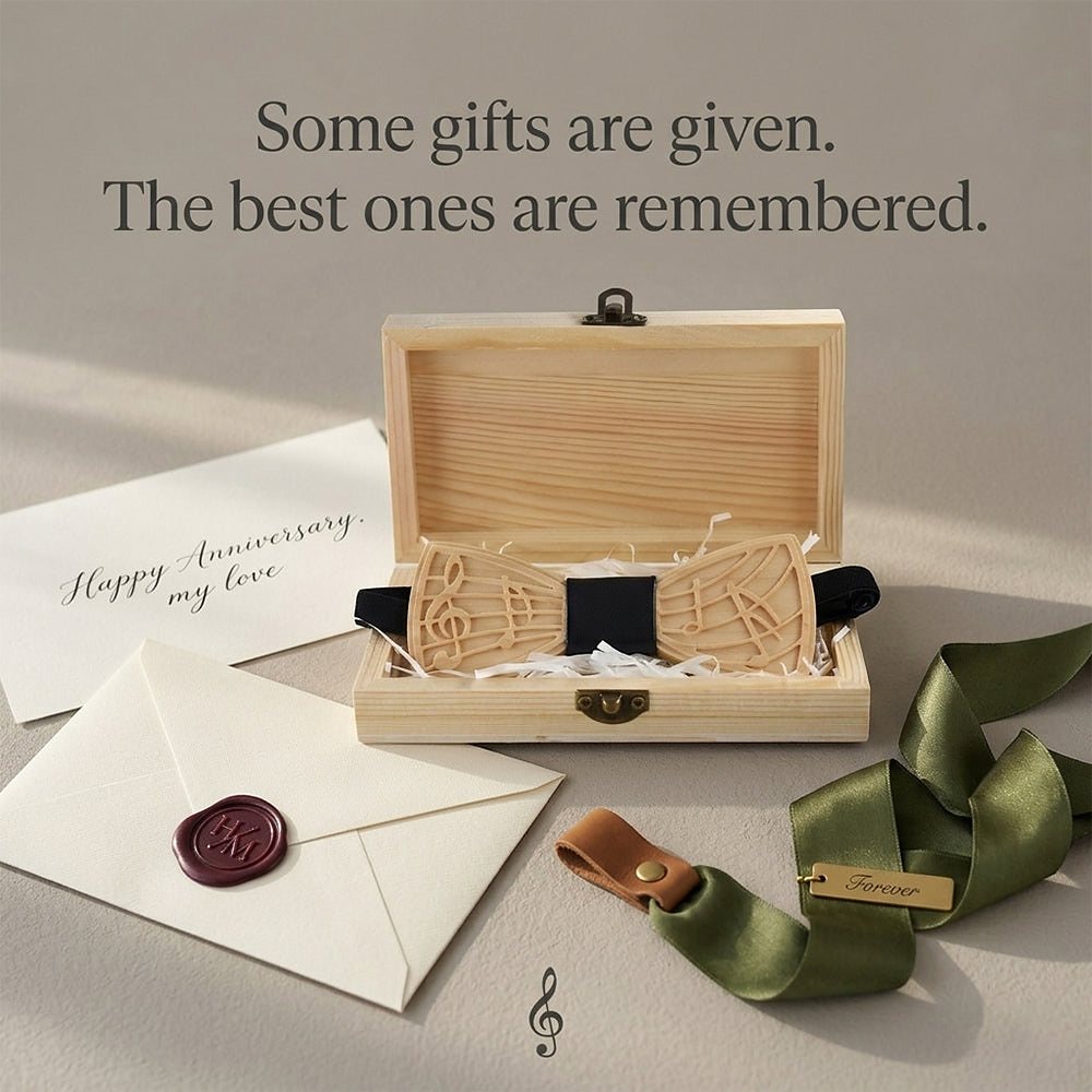 M72音符 M72音符  Musical Note Cutout Bow Tie Set, Maple — view 6